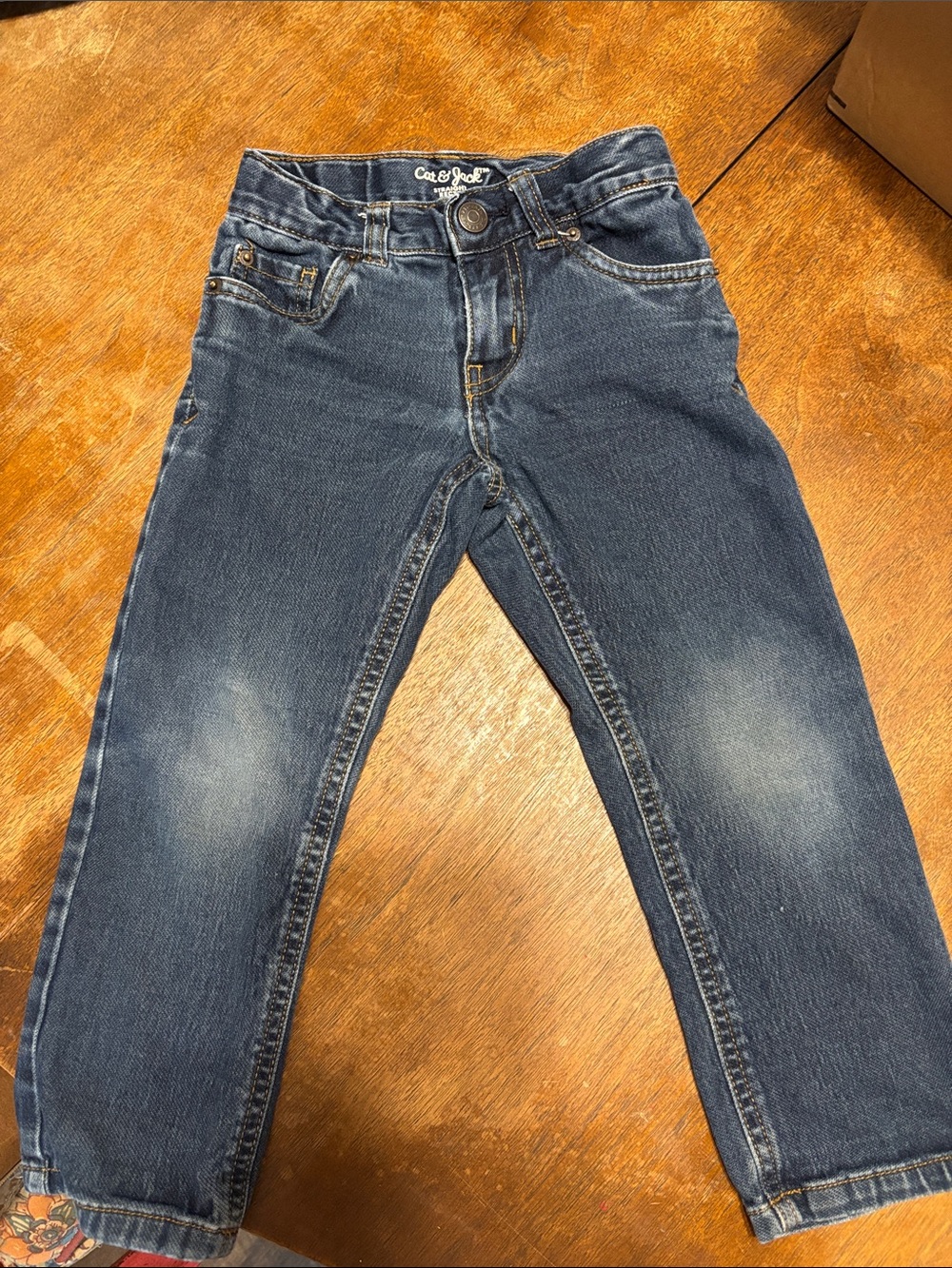 Cat & Jack Dark Blue Straight-Leg Jeans Sz 4T